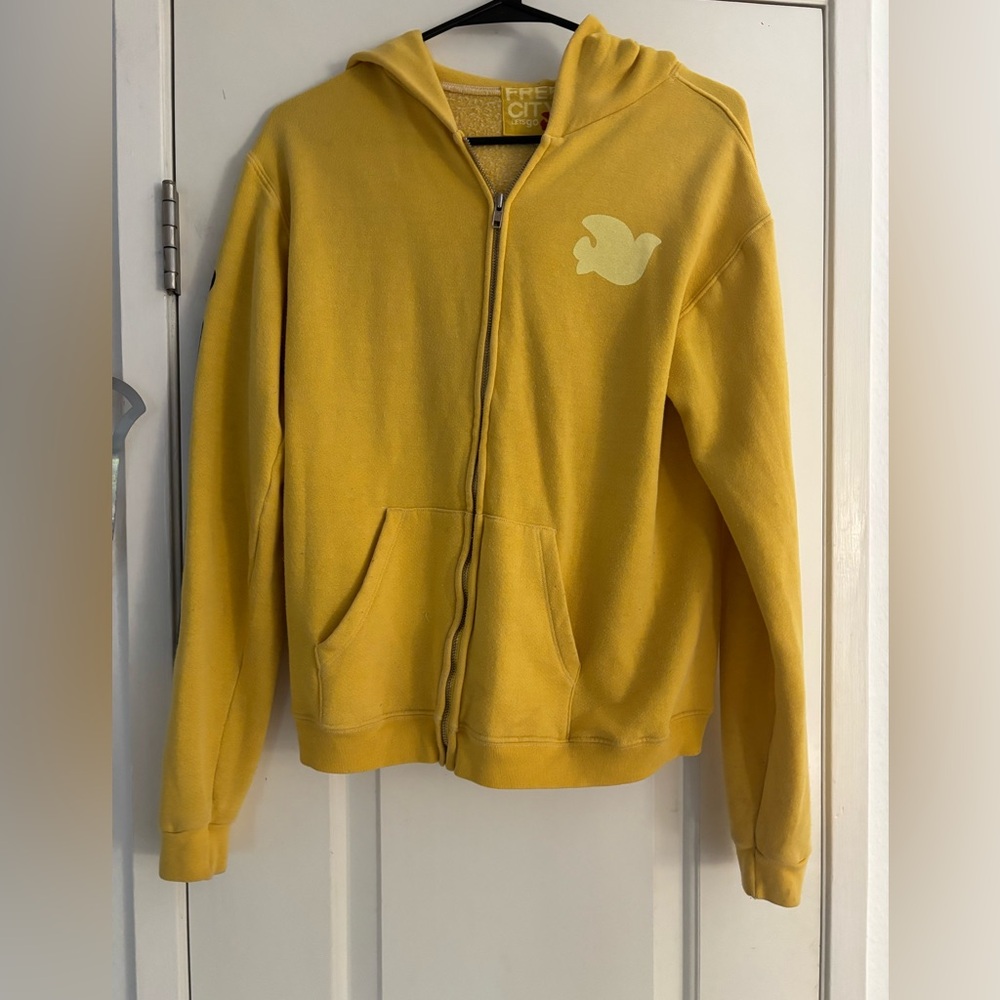 FREE CITY Yellow Zip-Up Hoodie SIZE 2